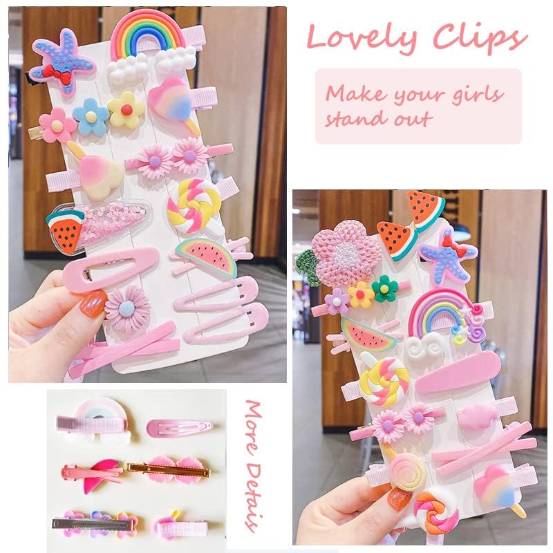 Adorable Baby Hair Clips for Girls - Cute Flower & Fruit Rainbow Hair Accessories for Kids, Toddlers & Teens | Perfect for School, Parties & Daily Styling