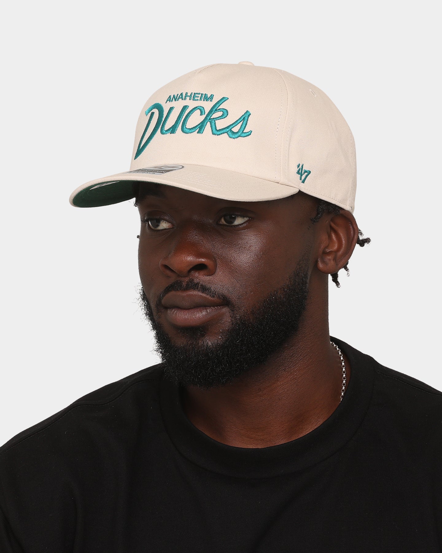 47 Brand Anaheim Ducks Nantasket Script '47 Captain DT Snapback Bone Hat - Official NHL Hockey Cap for Men & Women - Perfect for Games, Fan Gear & Streetwear Fashion