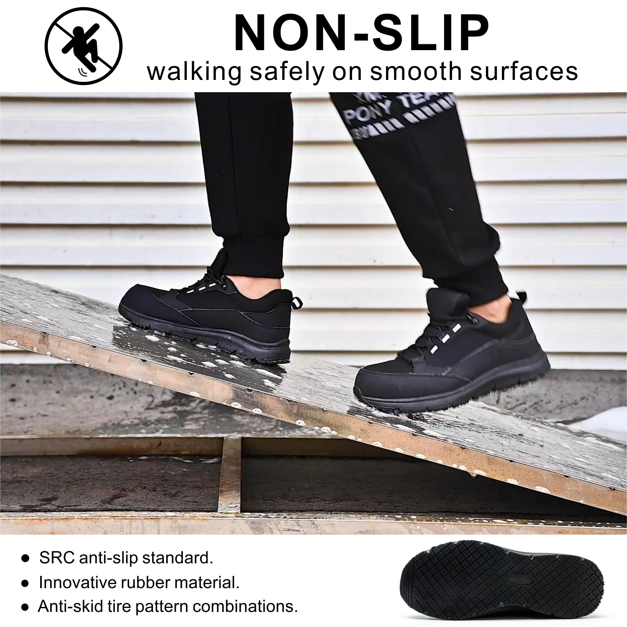 Men's & Women's Steel Toe Work Boots - Waterproof, Slip Resistant Safety Shoes for Construction, Warehouse & Outdoor Jobs