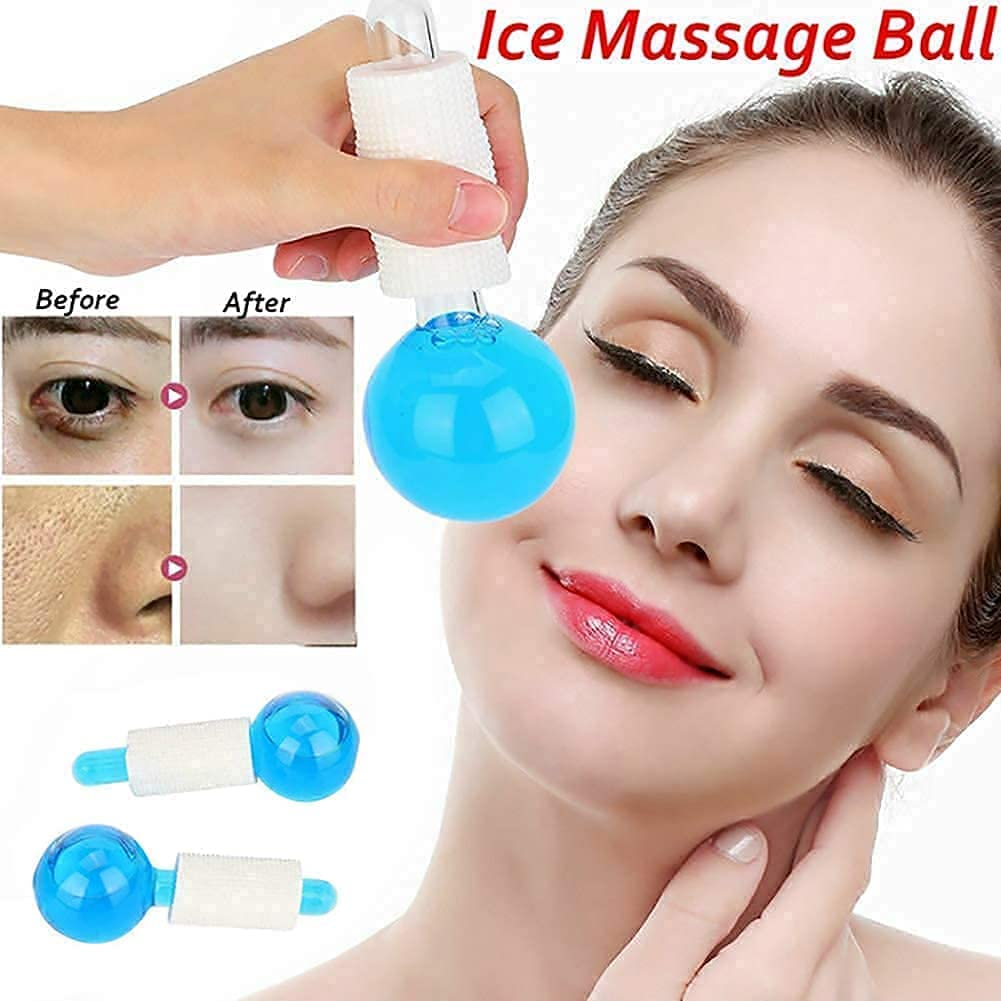 Dreamshop Ice Roller Globes - Cooling Facial Massager for Face & Neck, Anti-Aging Skin Care, Reduce Puffiness & Tighten Skin - Perfect for Morning Routine, Post-Workout Recovery & Spa Relaxation