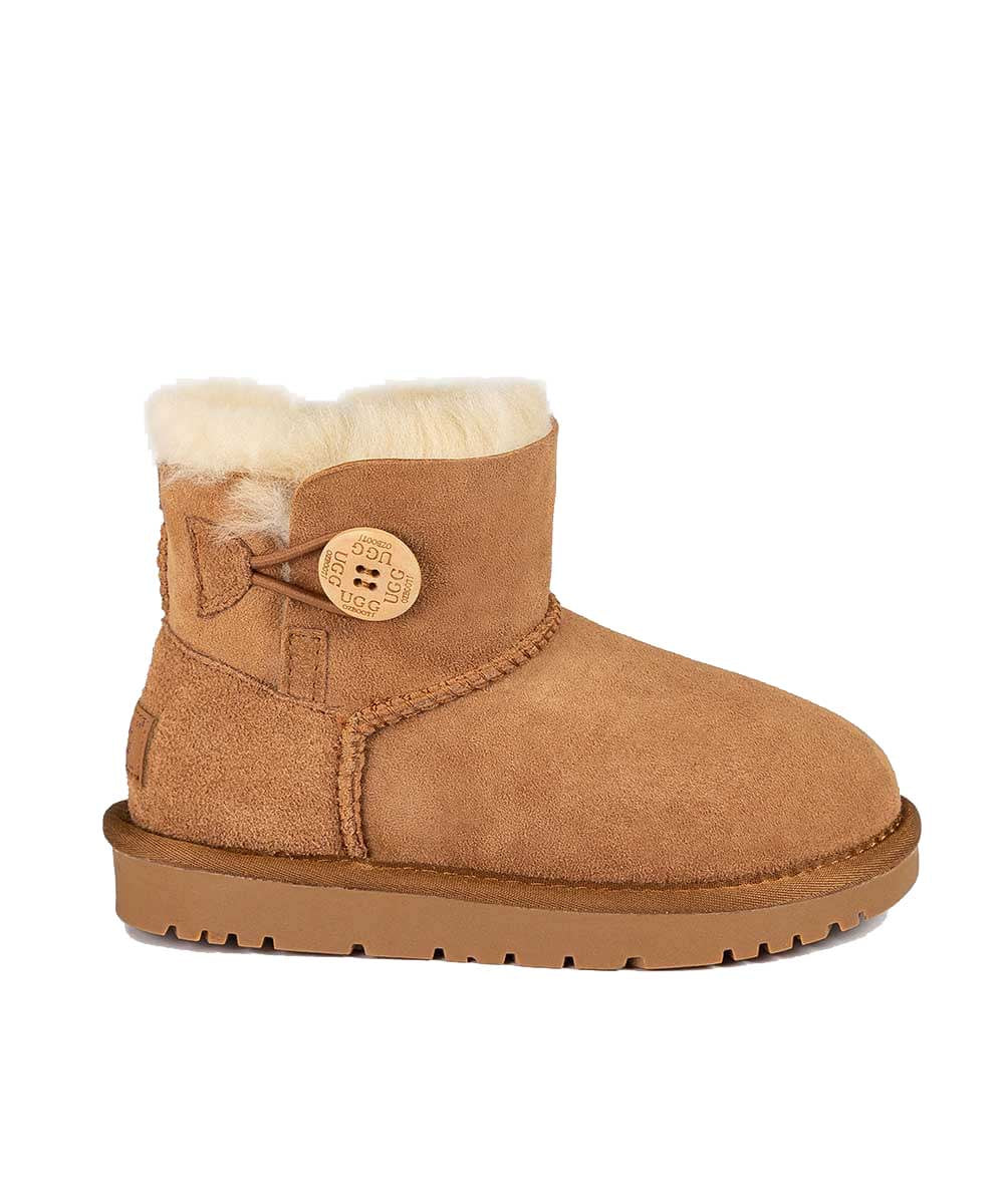 Kids' UGG Classic Mini Button Boots - Warm & Stylish Winter Boots for Girls & Boys - Perfect for Snow, School & Outdoor Play
