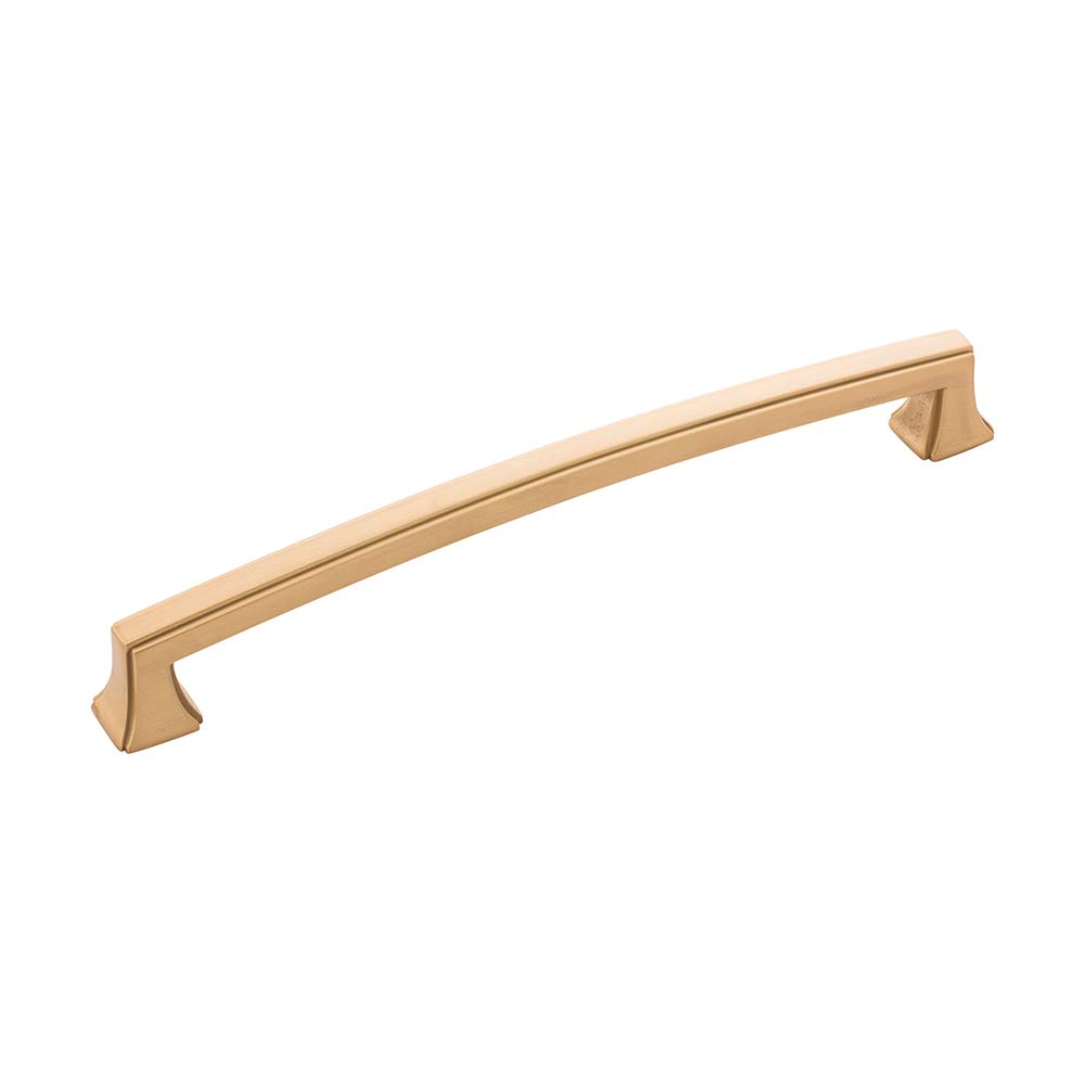 Hickory Hardware P3236-BGB Bridges Collection Cabinet Pull 7-9/16 Inch (192mm) Center to Center Brushed Golden Brass - 5 Pack for Kitchen Cabinets, Bathroom Vanities & Furniture Drawers