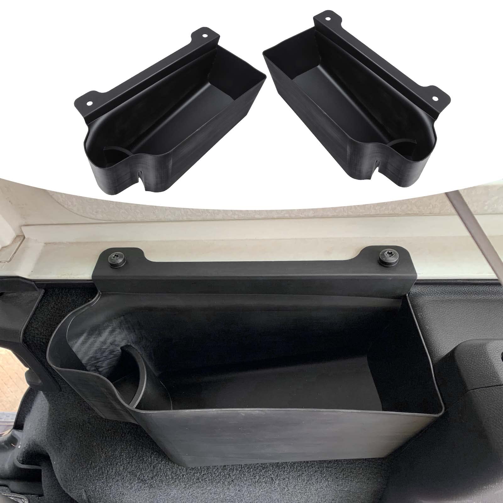 JL Trunk Storage Box Organizer - 2PCS Rear Cargo Side Box Storage Trays for 2018-2023 Jeep Wrangler JL/JLU 4-Door - Wheel Well Storage Bins for Camping Gear, Tools & Road Trip Essentials