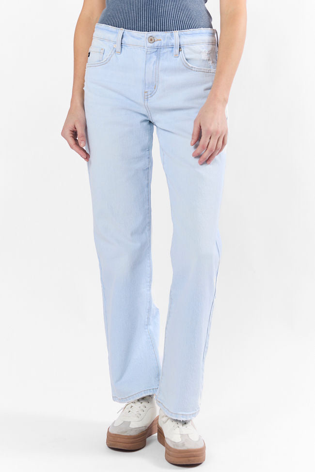 Taylor Light Wash Mid Rise Baggy Jeans for Women - Comfortable & Stylish Distressed Denim Pants | Perfect for Casual Outfits, Streetwear & Everyday Wear