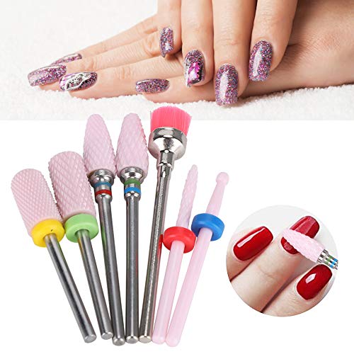 Professional Ceramic Nail Drill Bits Set - Electric Manicure Grinding Heads for Dead Skin Removal & Nail Polishing | Compatible with Most Rechargeable Nail Machines | Perfect for Home Salon, Nail Art Design & Professional Nail Care