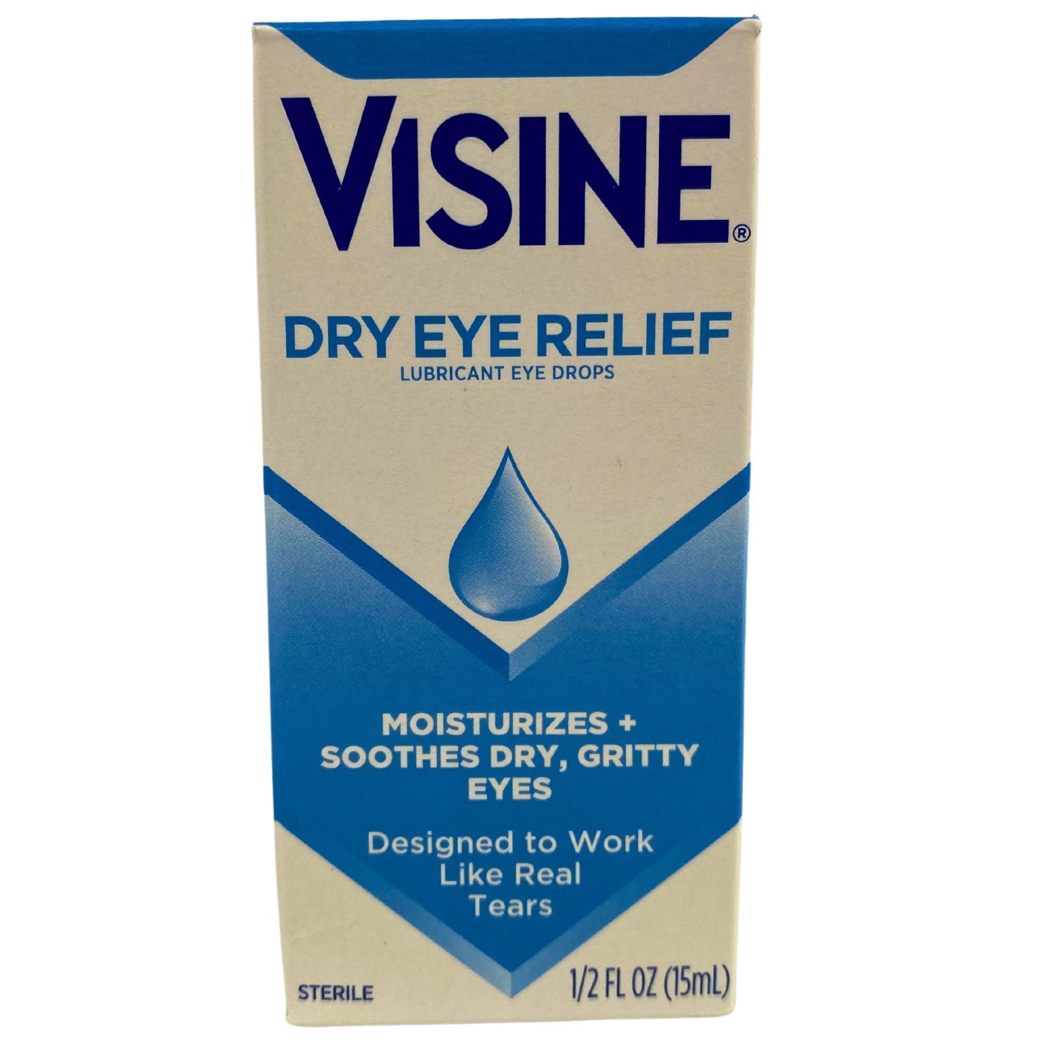 Visine Dry Eye Relief Eye Drops - 50 Count Pack for Dry, Itchy, Red Eyes - Moisturizing & Soothing Formula for All-Day Comfort - Perfect for Office, Travel & Contact Lens Wearers