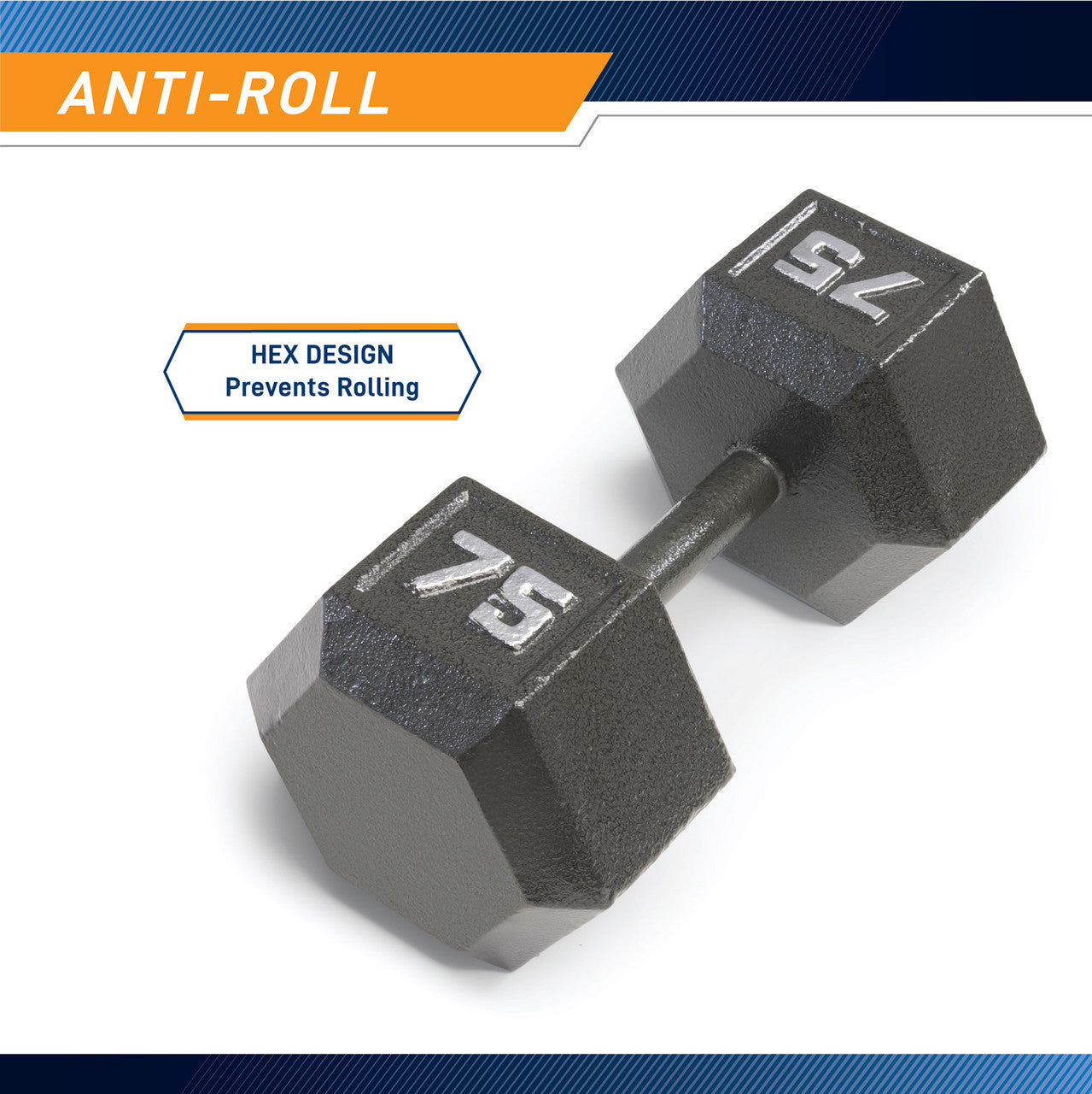 Marcy 75lb Hex Dumbbell Set - Premium Cast Iron Weight for Home Gym & Strength Training | IV 2075 | Perfect for CrossFit, Bodybuilding & Workout Routines