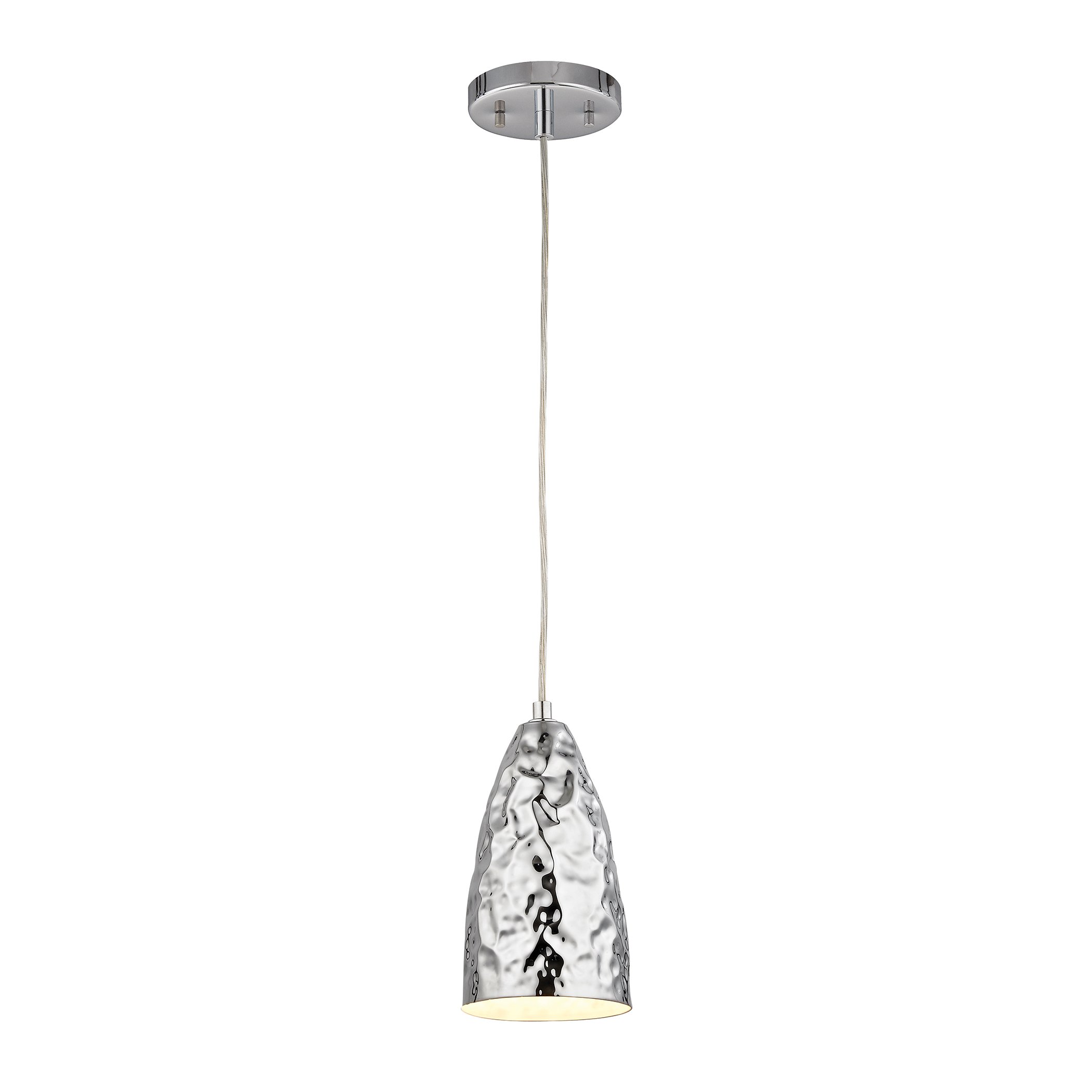 Hammersmith 1-Light Polished Chrome Pendant Ceiling Light Fixture - Perfect for Kitchen Island, Dining Room, or Entryway Lighting