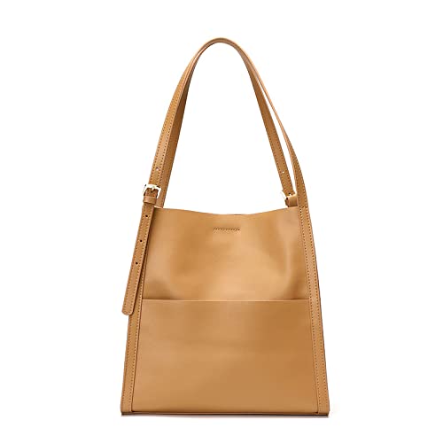 Genuine Leather Bucket Bag for Women - Stylish Tote & Shoulder Purse for Daily Use