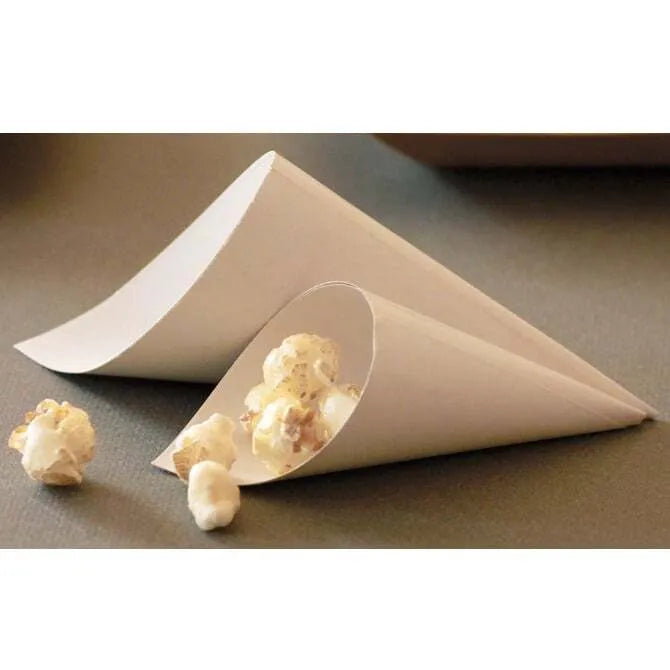 Comatec White Cardboard Cone - 4.75 Inches Tall - Perfect for Party Decorations, DIY Crafts, and Ice Cream Displays