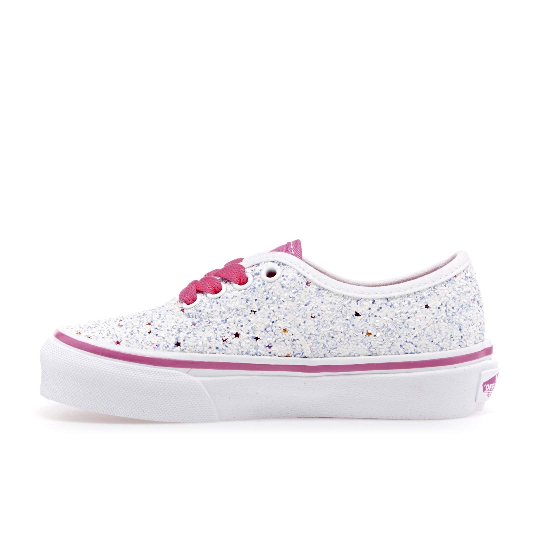 Vans VI6 Glitter Stars Skate Shoes - True White/Carmine Rose | Women's Fashion Sneakers for Casual Wear & Street Style