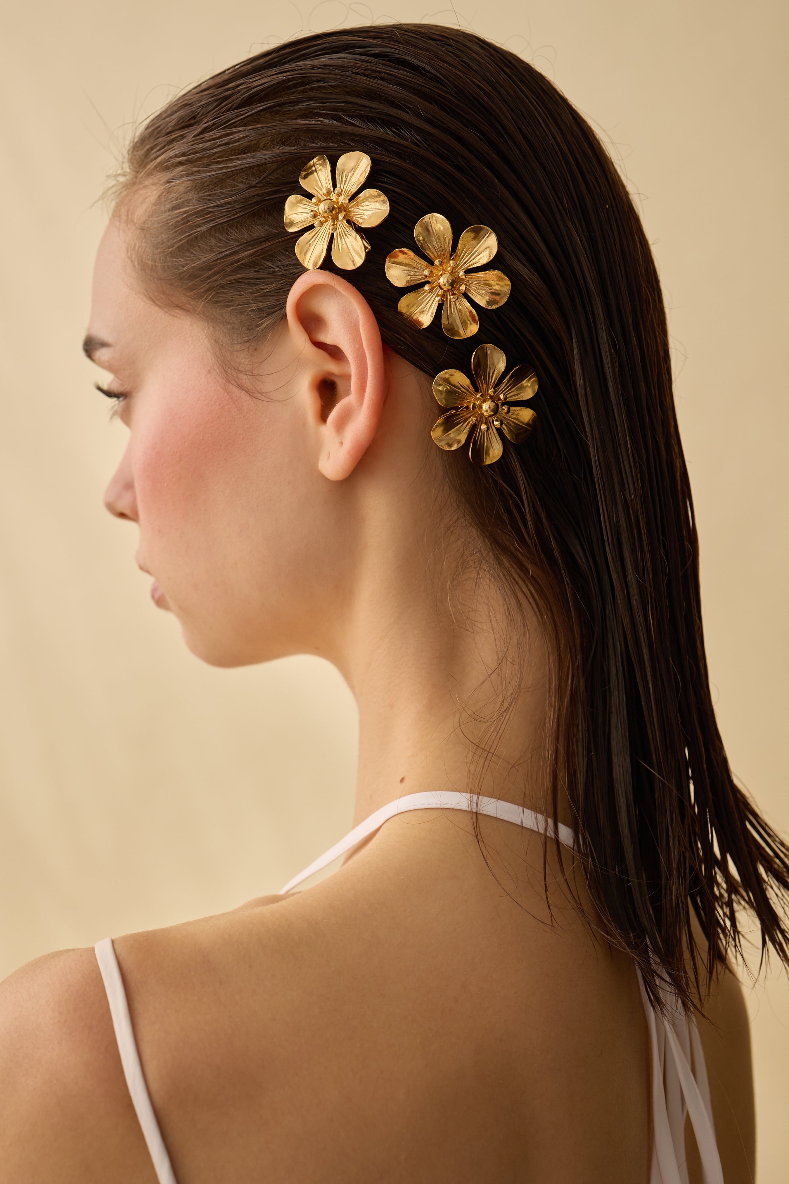 3-Pack Floral Hair Clips for Women - Boho Flower Hair Accessories for Girls, Bridal, Wedding, and Everyday Styling