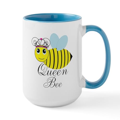 White/Blue Inside - Queen Bee Mugs