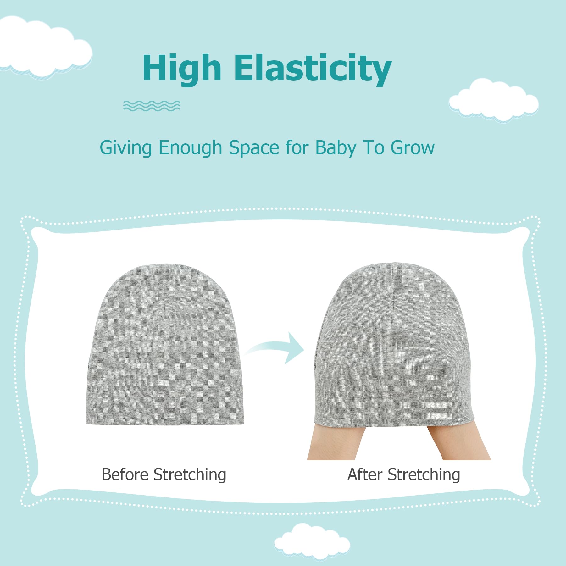 Zando Baby Hats and Mittens Set - Unisex Newborn Beanie Caps with Scratch Mittens for Infant Boys & Girls - Perfect for Hospital, Photography & Winter Outings