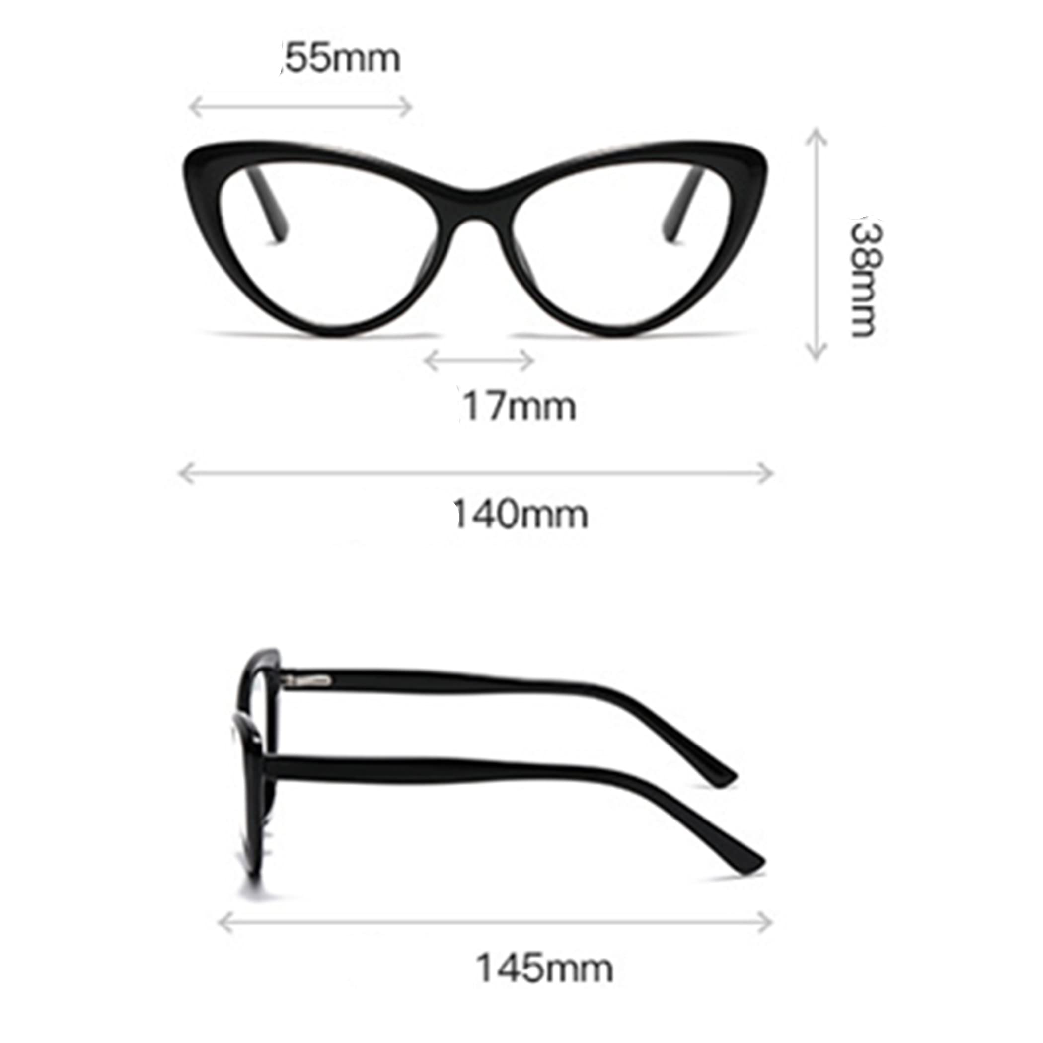 Bullabulling Blue Light Blocking Cat Eye Reading Glasses for Women - Computer Glasses with Spring Hinges - Perfect for Office Work, Screen Time & Reading