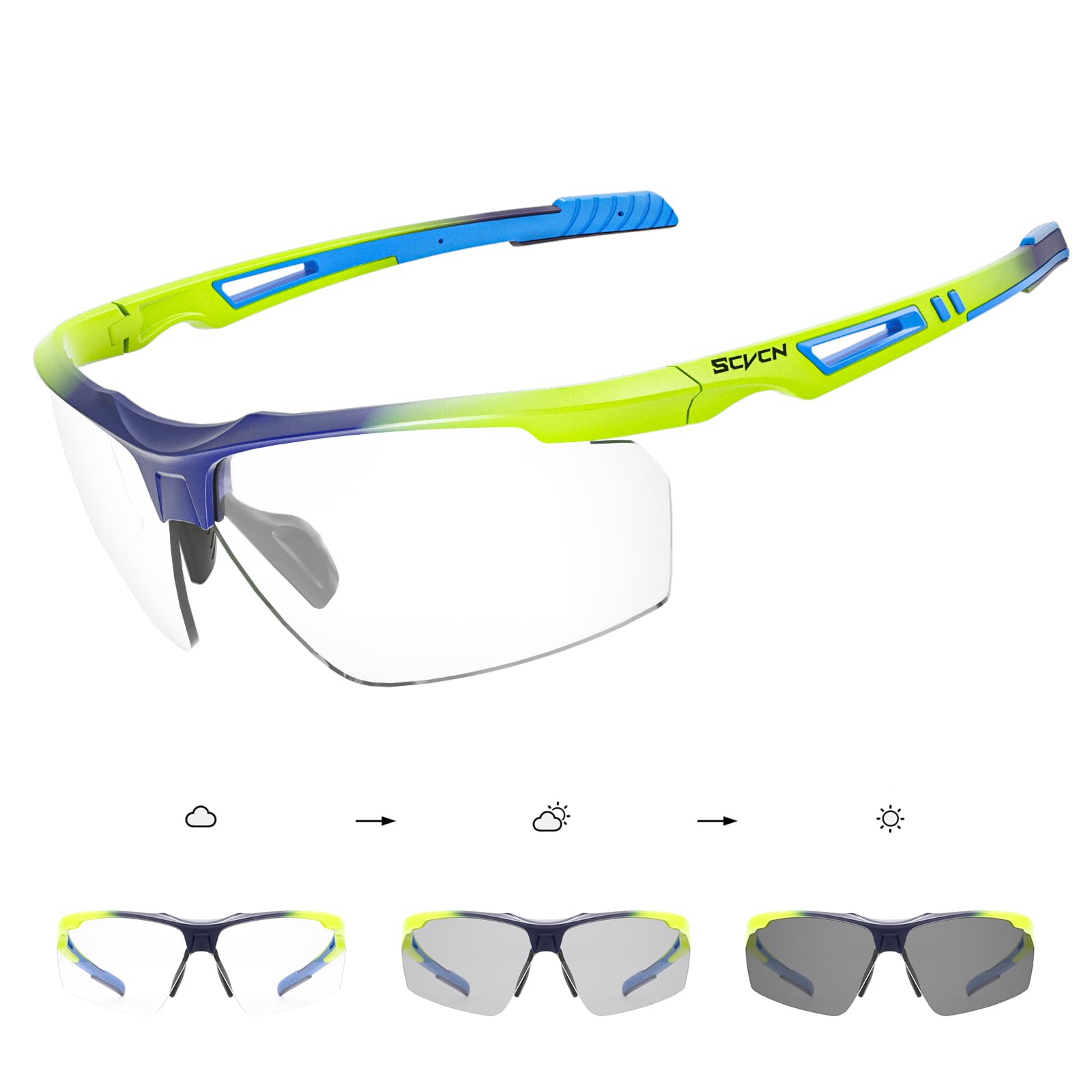 Photochromic Sunglasses for Men & Women - UV 400 Protection Polarized Lenses for Sports, Fishing & Outdoor Activities - Light Adaptive Eyewear for Driving, Cycling & Hiking