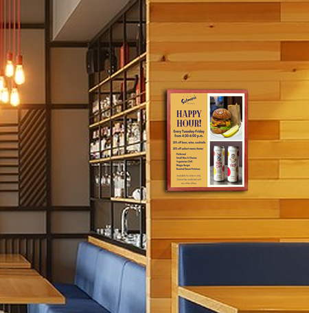 10x12 Wooden Frame Top Load Poster Display Sign Holder - Perfect for Retail Stores, Restaurants, and Events