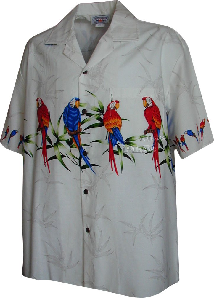 Men's Tropical Parrot Hawaiian Shirts - Breathable Aloha Shirt for Summer Beach Vacation, Luau Party & Casual Wear