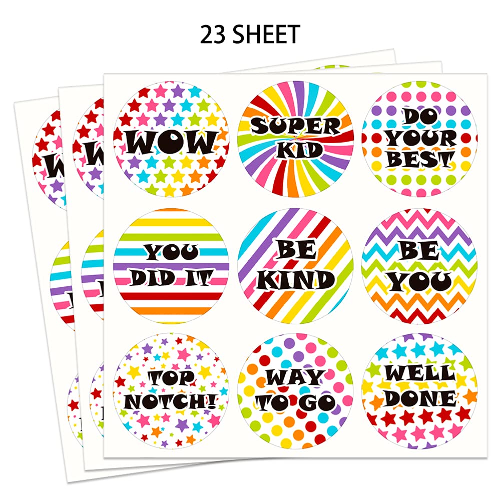 SICOHOME Teacher Reward Stickers - 23 Sheets for Classroom & Kids Motivation