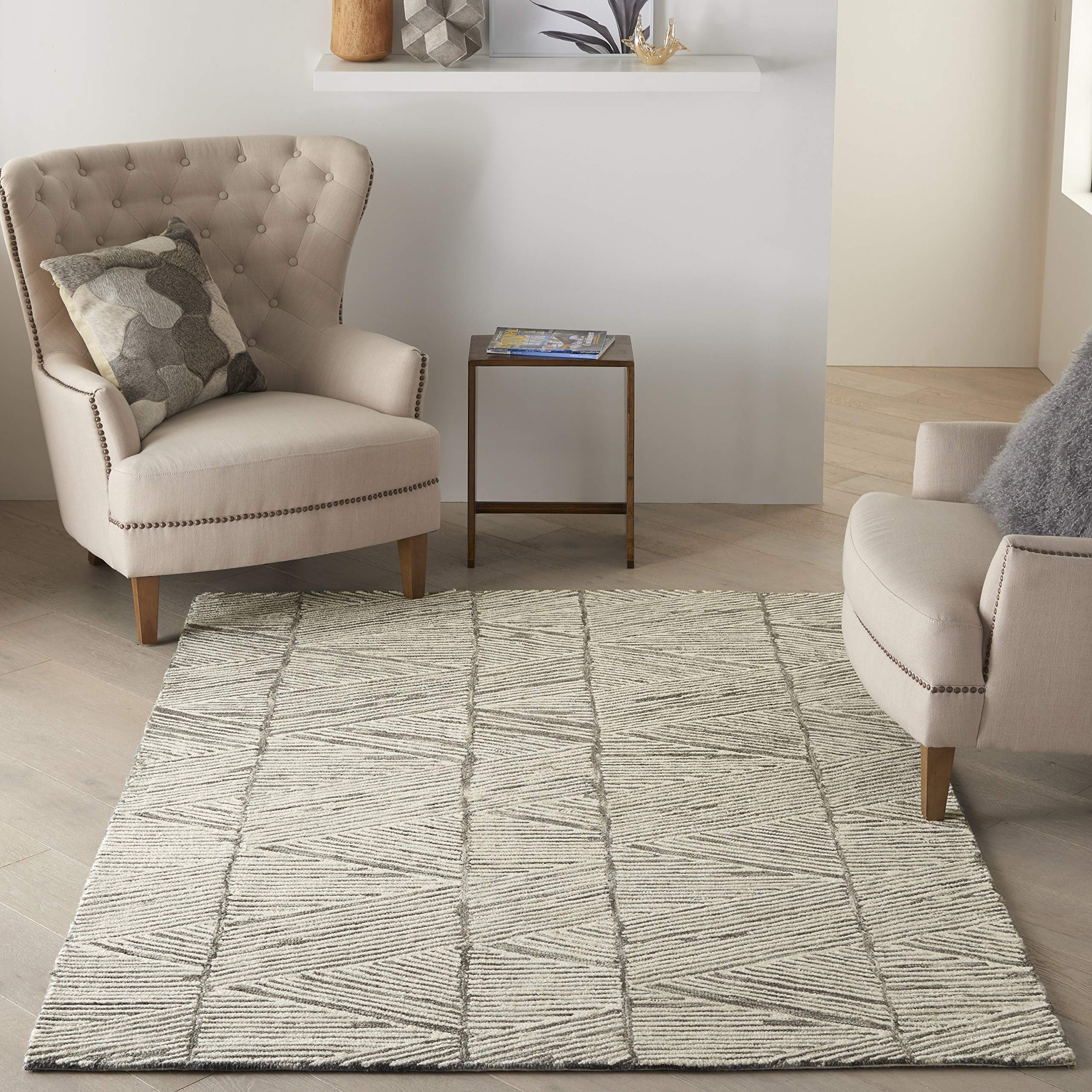 Nourison Vail Abstract Grey/White 5'3