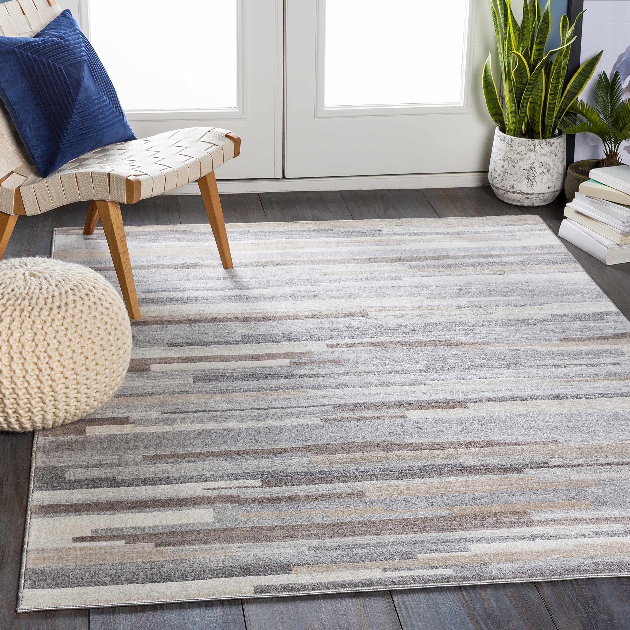 Hauteloom Monkland Modern Gray Area Rug 6'7