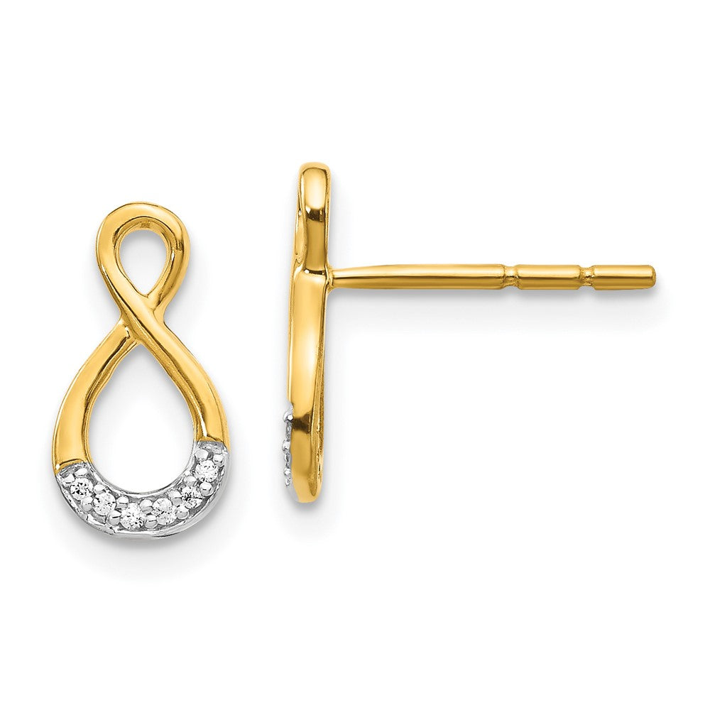 14K Gold Diamond Twisted Post Earrings for Women - EM5515 005 YA | Elegant Dangle Earrings for Weddings, Parties & Special Occasions