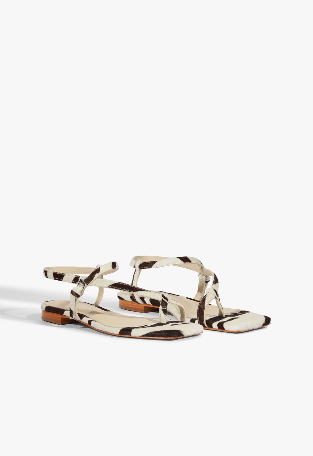 Lisa Women's Animal Print Leather Flat Sandals - Comfortable Casual Summer Shoes for Beach, Vacation & Everyday Wear