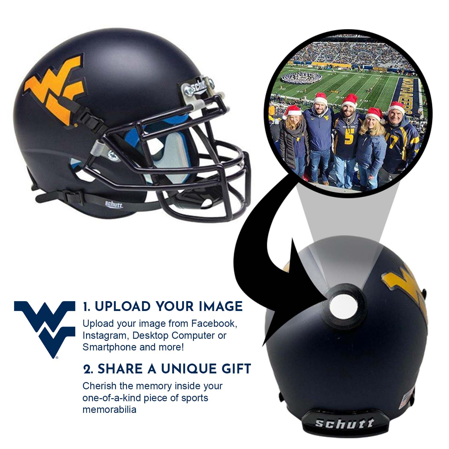 West Virginia Mountaineers College Football Mini Helmet - Authentic Collectible Souvenir for WVU Fans - Perfect for Display, Gifts, and Game Day Decor
