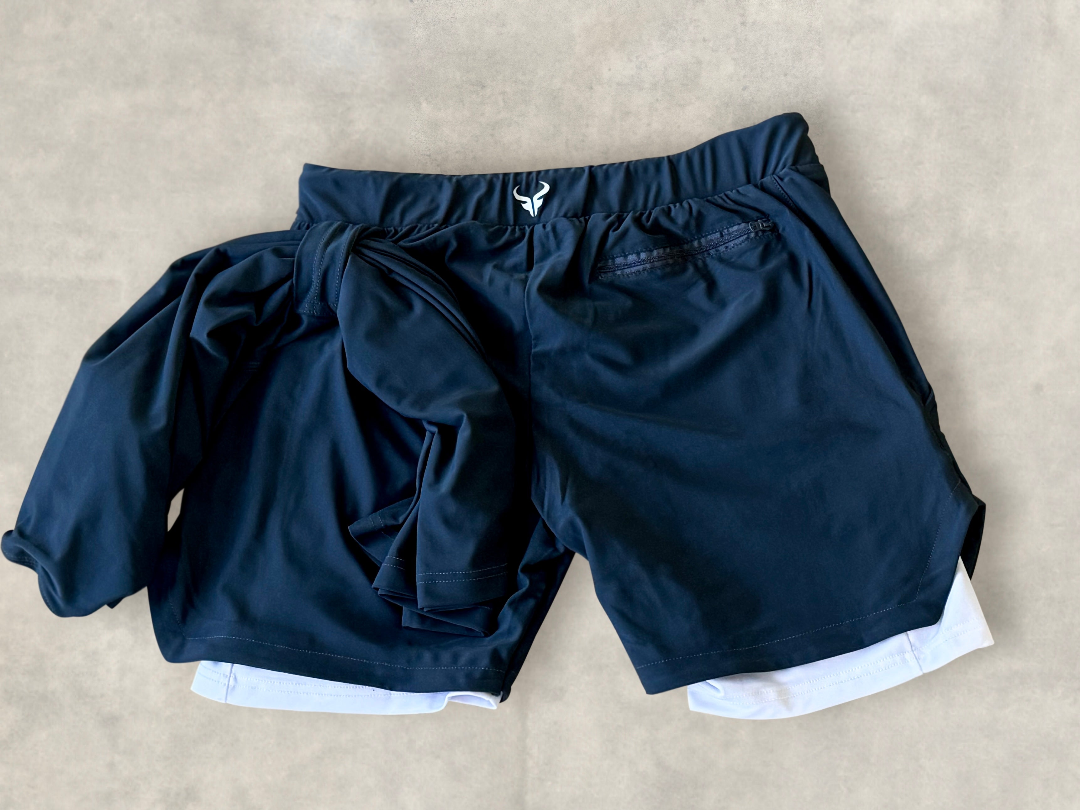 Cerus Grey Apex 2-in-1 Running Shorts with Built-in Liner - Men's Athletic Workout & Gym Shorts for Running, Training, and Outdoor Activities