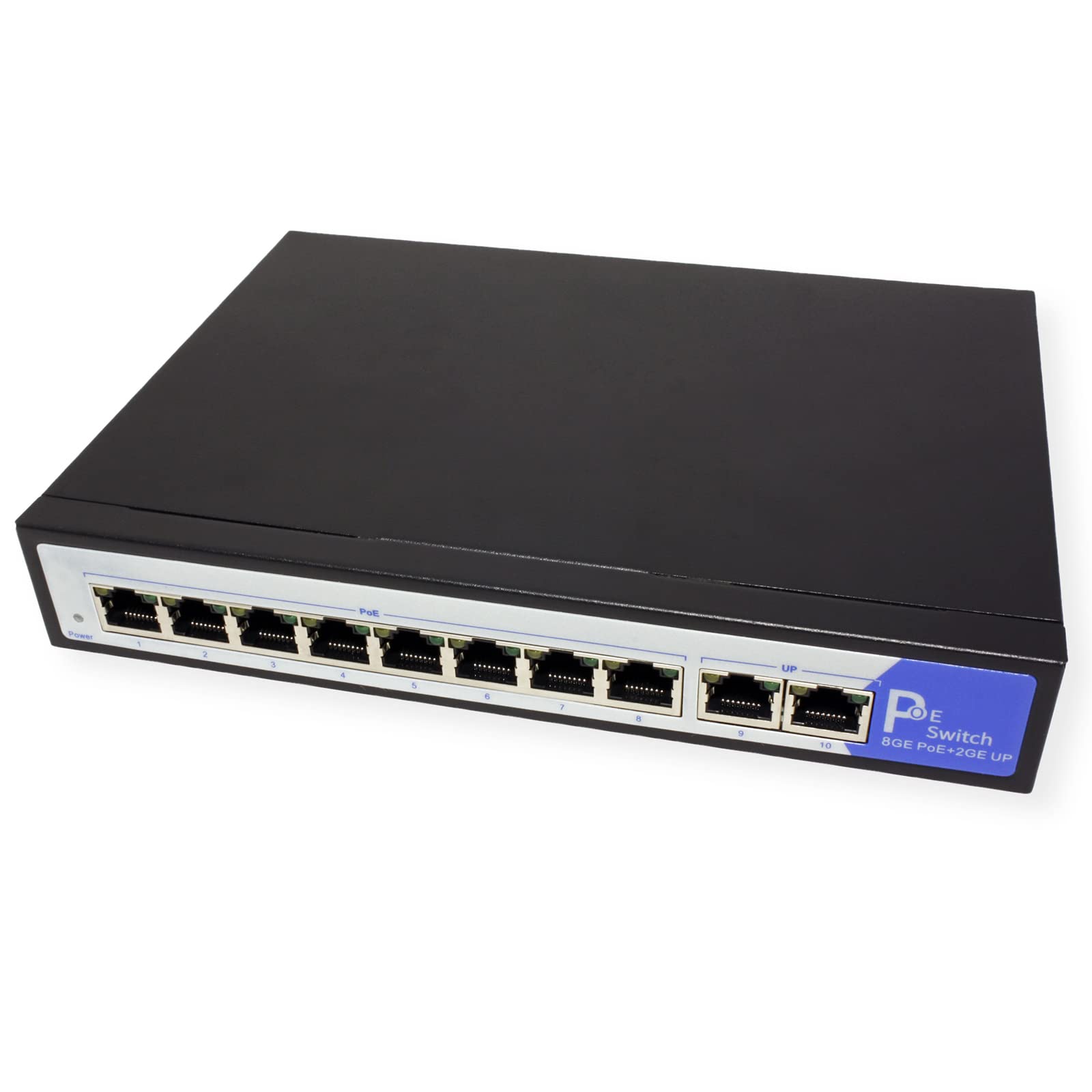 8+2 Port Gigabit PoE+ Ethernet Switch - High Speed Network Switch for Home & Office, Ideal for IP Cameras, VoIP Phones & Smart Devices