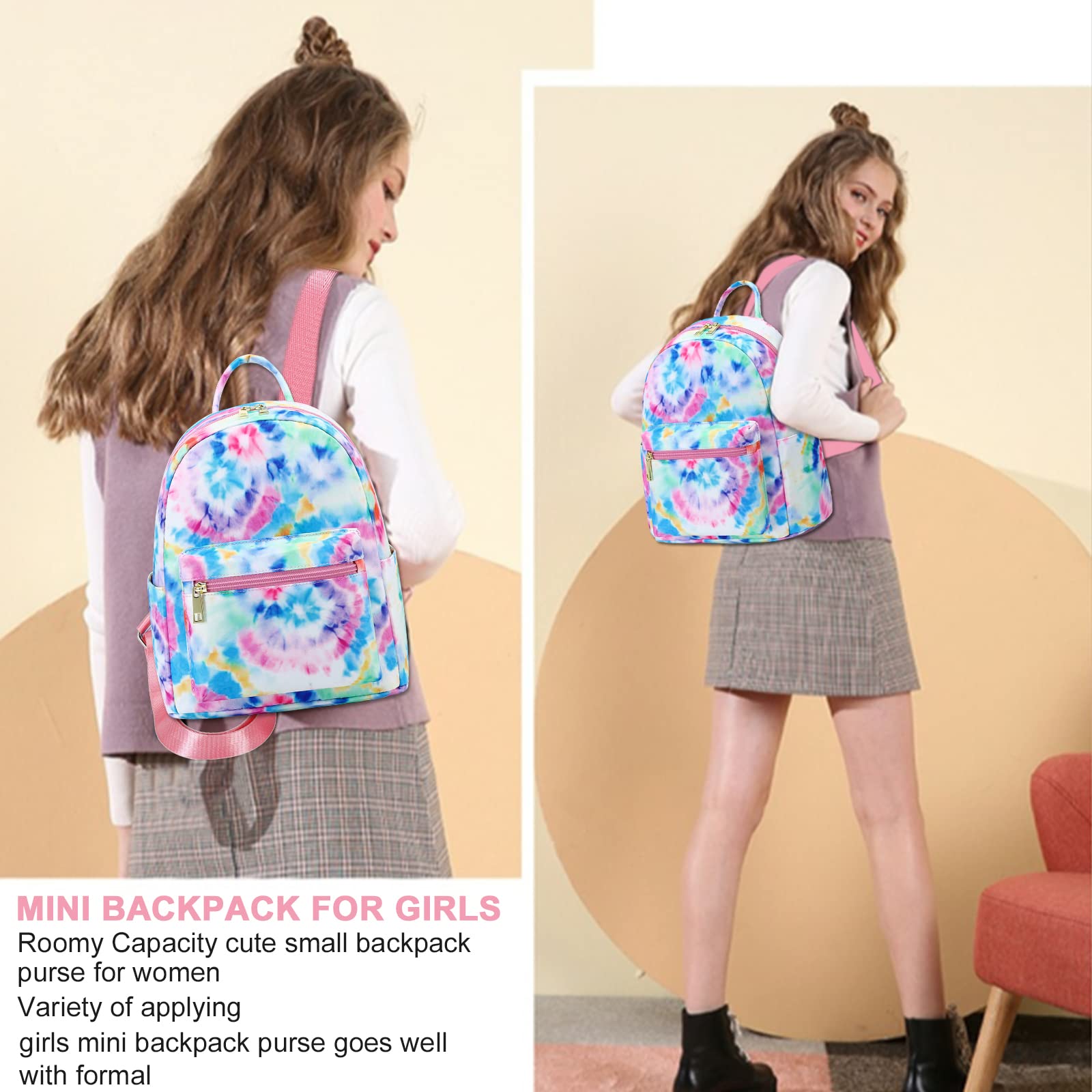 Bluboon Girls Mini Backpack for Women & Teens - Cute Small Backpack Purse, Lightweight Casual School Bookbag for Daily Use, Travel & College Campus