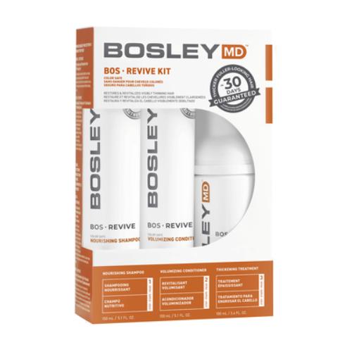 Bosley BosRevive Color Safe Starter Kit - 3 Piece Hair Care Set for Color-Treated Hair | Sulfate-Free Shampoo, Conditioner & Leave-In Treatment | Salon-Quality at Home for Vibrant, Healthy Color