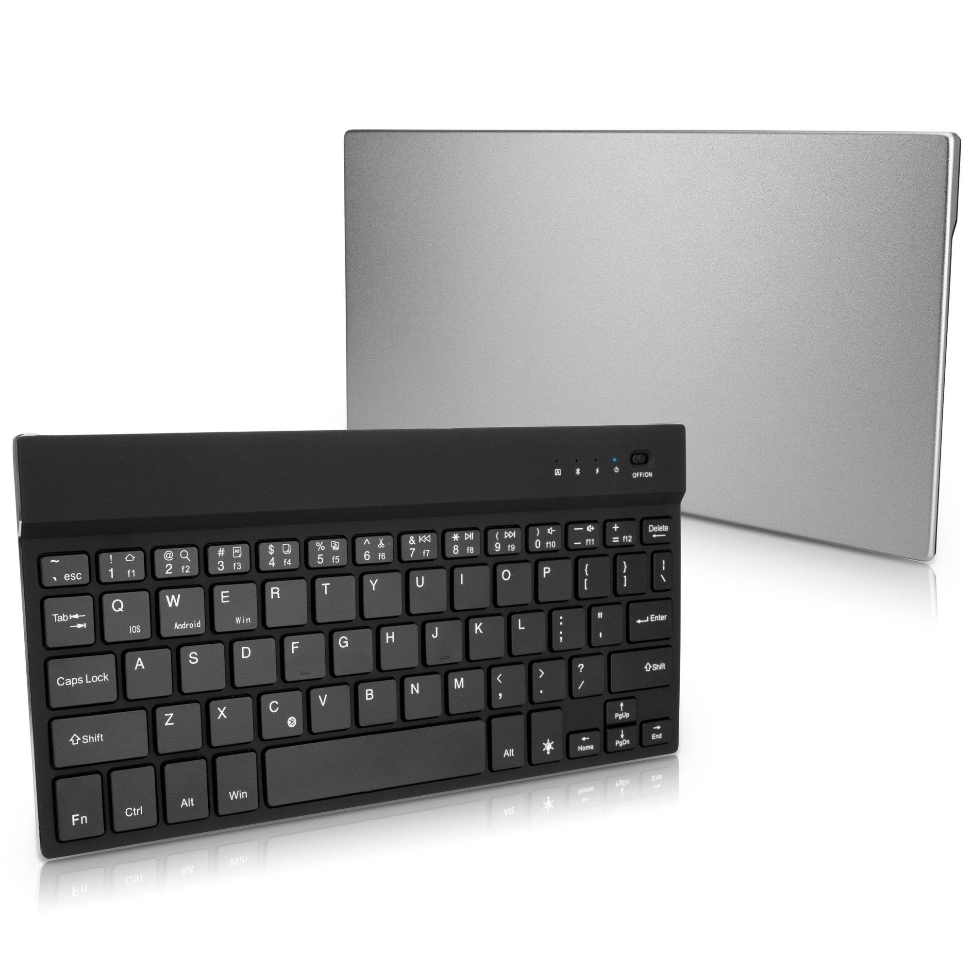 BoxWave SlimKeys Bluetooth Keyboard for Kindle Fire HDX 7 (3rd Gen 2013) - Backlit Portable Keyboard with 7-Color LED Lighting - Jet Black - Perfect for Travel, Work & Home Office Use