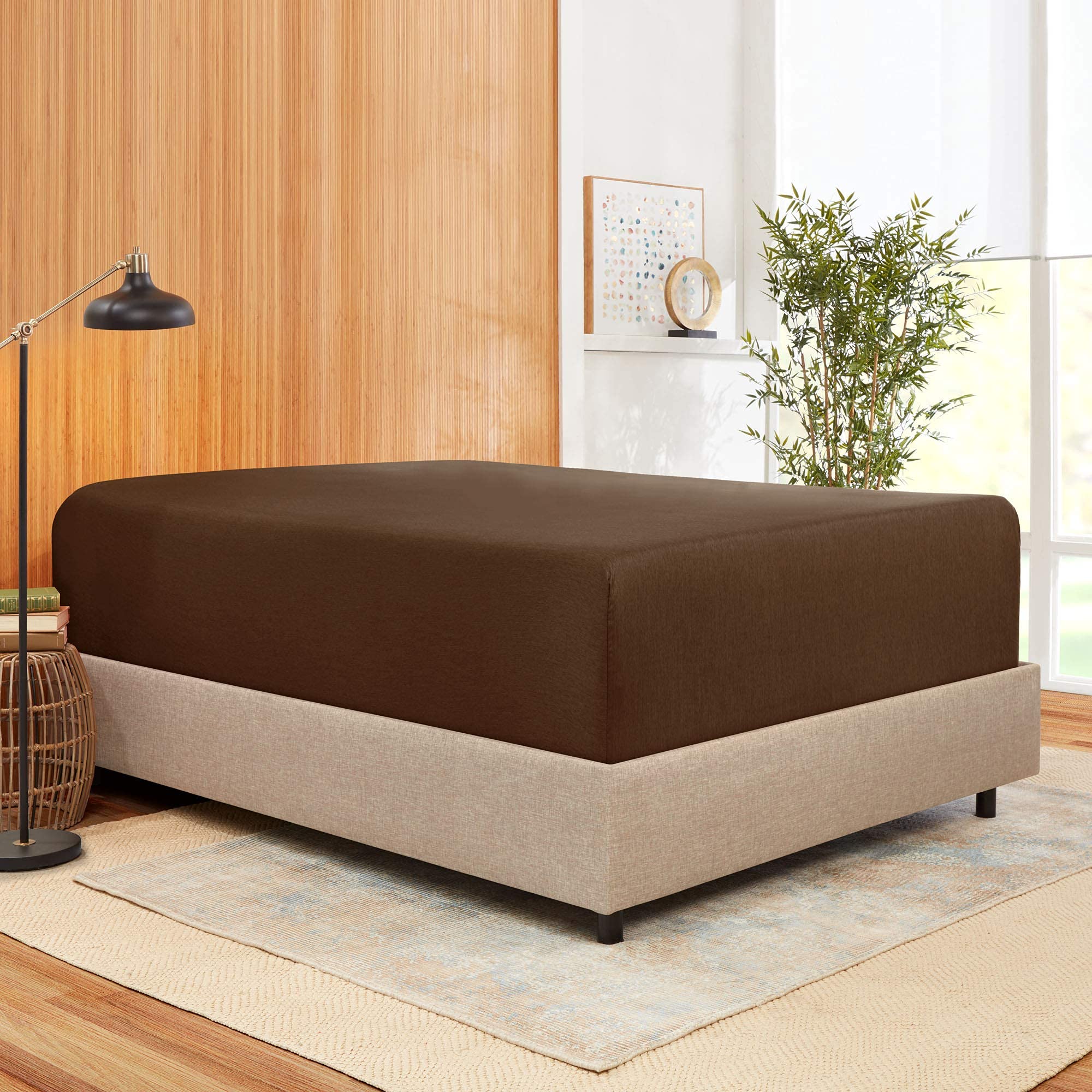 Organic Cotton Fitted Sheet 600TC Full XL - Soft, Breathable for Deep Mattress (21