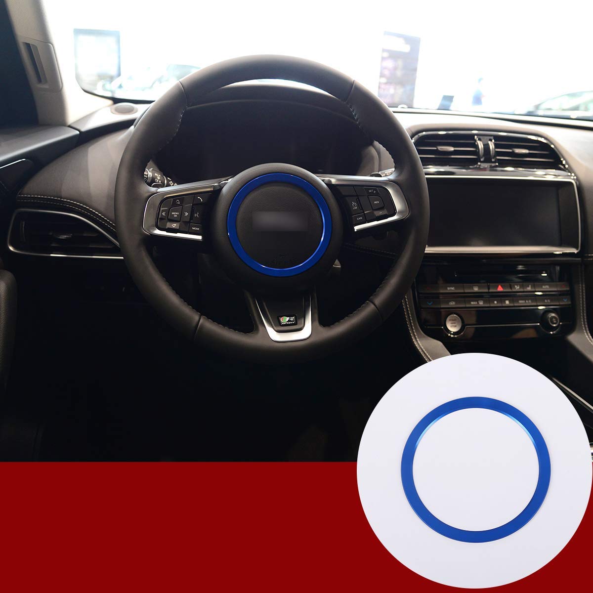 Jaguar XFL XE XEL XJ F-PACE F-Type Steering Wheel Ring Emblem - Aluminum Alloy Decorative Cover Sticker Trim Panel Frame - Perfect for Car Interior Customization & Luxury Upgrade