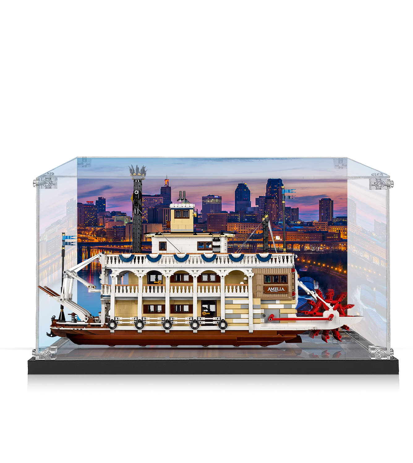 LEGO® Ideas River Steamboat 21356 Display Case - Premium Acrylic Showcase for Collectible LEGO Sets - Perfect for Home Decor, Office Display & Gift Giving