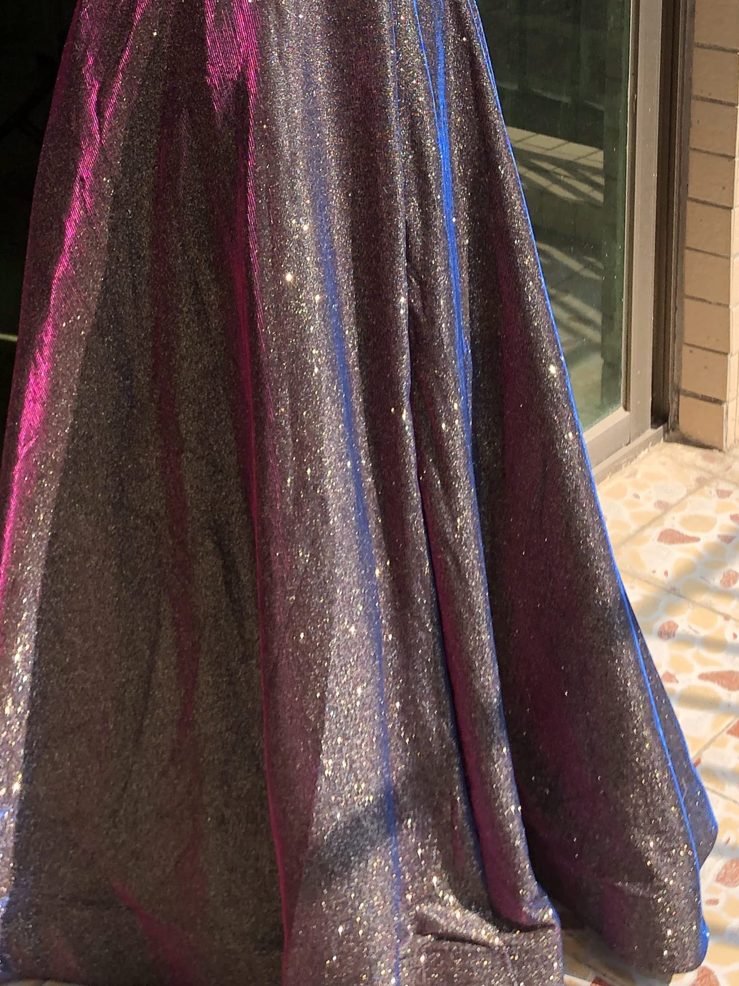 Elegant Off-the-Shoulder Glitter Prom Dress for Women - Formal Evening Gown with Pockets | Perfect for Homecoming, Wedding Guest & Party Occasions