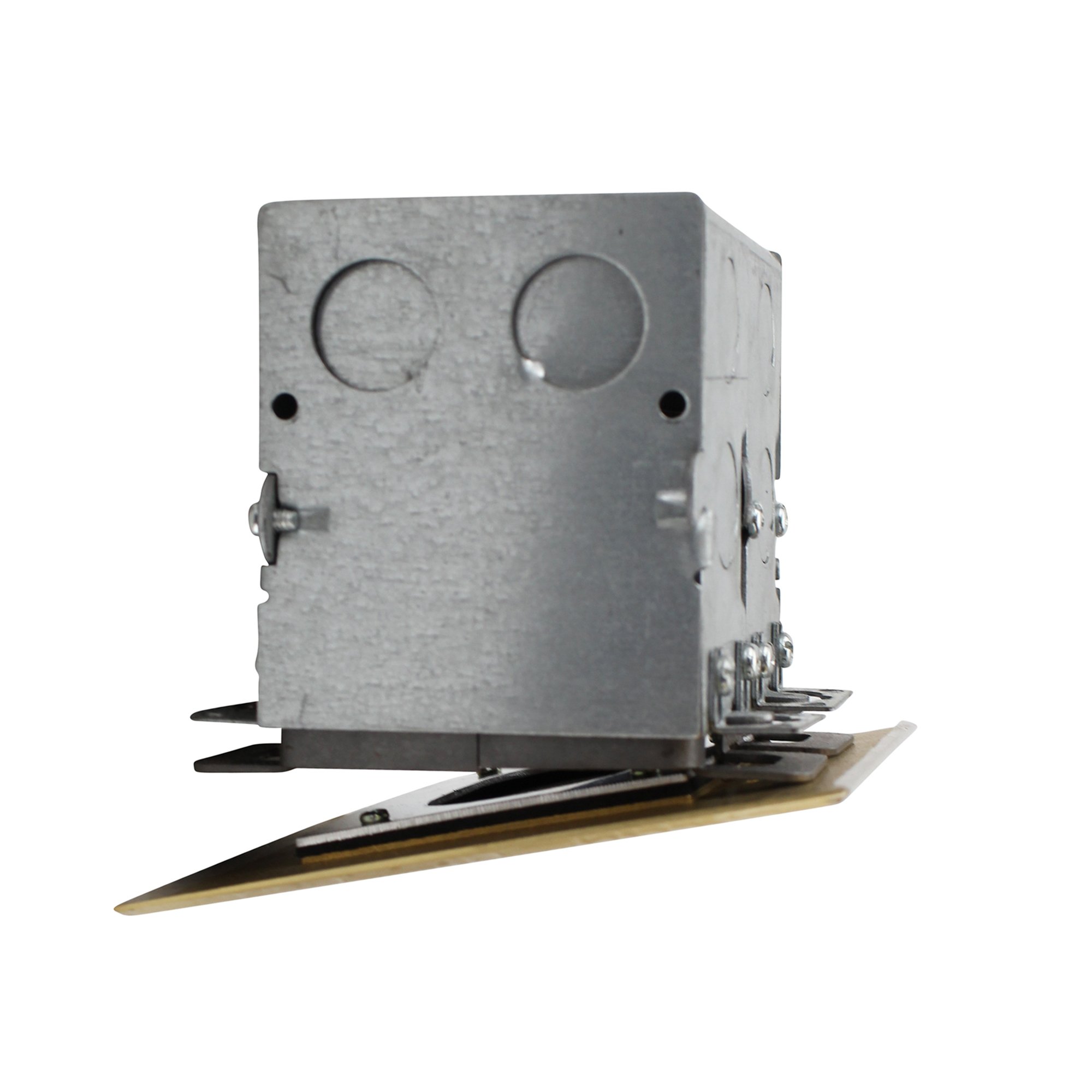 Concealed Plug Recessed Floor Box - 15A Duplex Outlet with Screw Plugs (Brass) - Ideal for Home Theater, Office & Commercial Floor Wiring