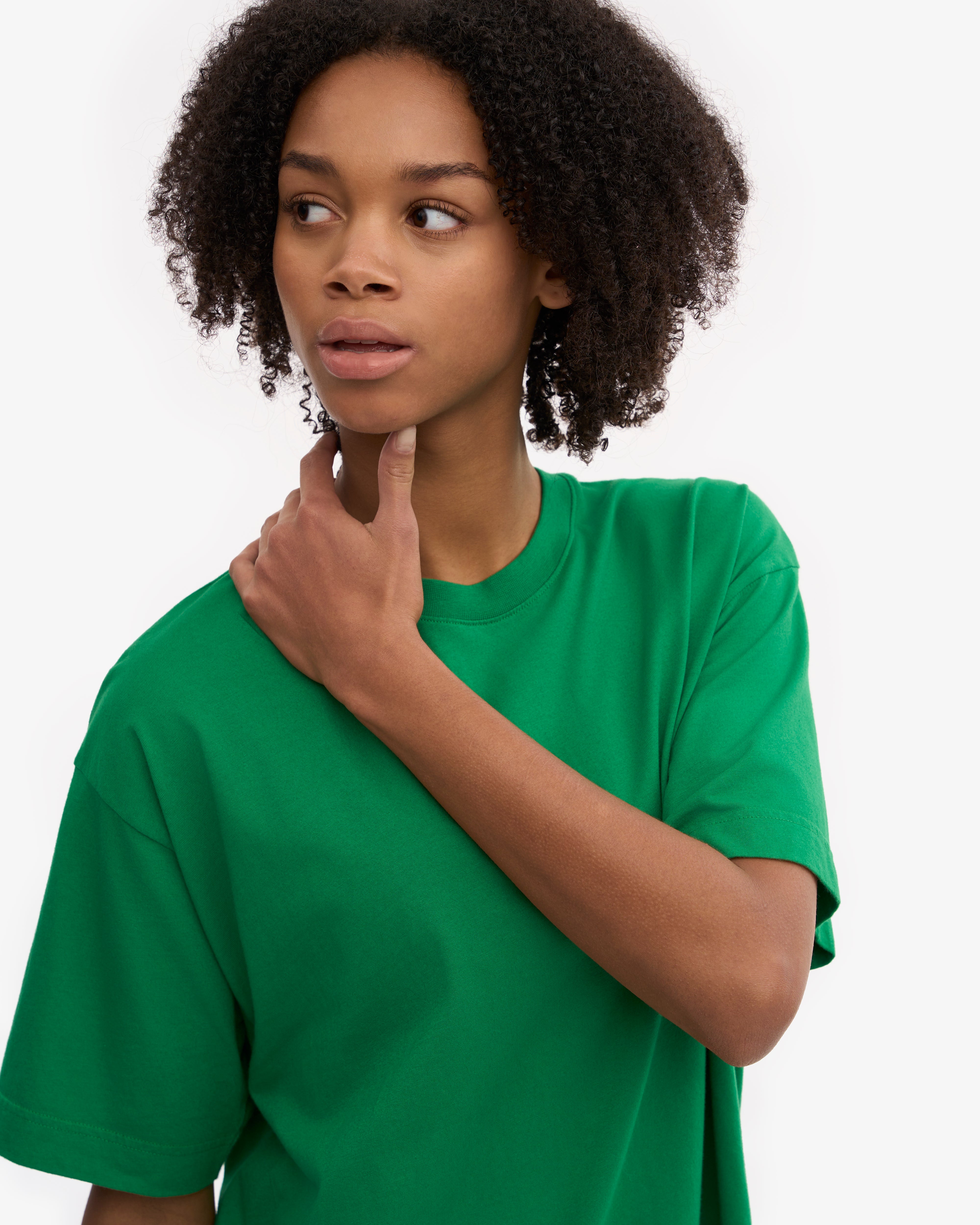 Oversized Organic Cotton T-Shirt for Women - Soft & Comfortable Kelly Green Tee - Perfect for Casual Wear, Loungewear & Everyday Outfits