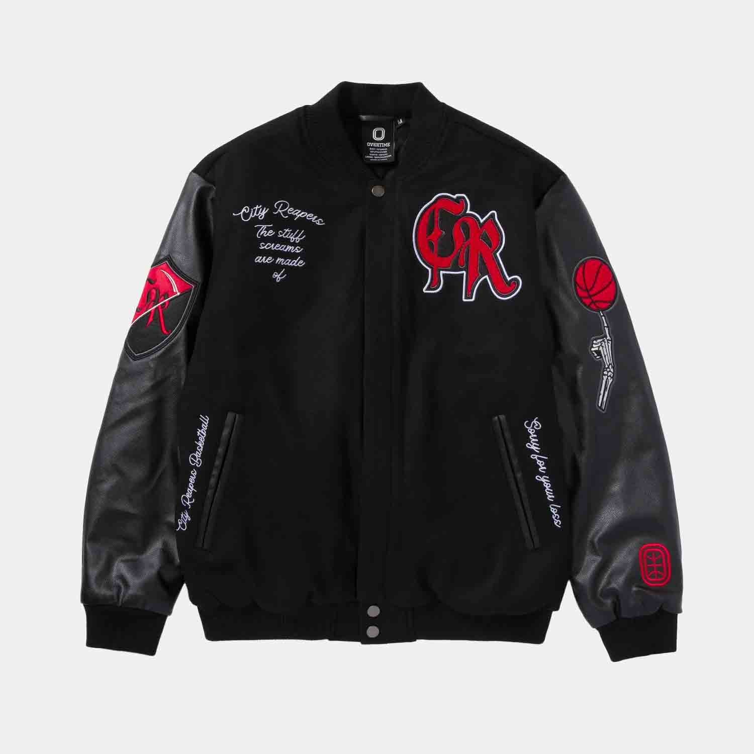 OTE City Reaper Varsity Jacket for Men - Stylish Baseball Jacket with Vintage Design - Perfect for Streetwear, Casual Outfits & Urban Fashion