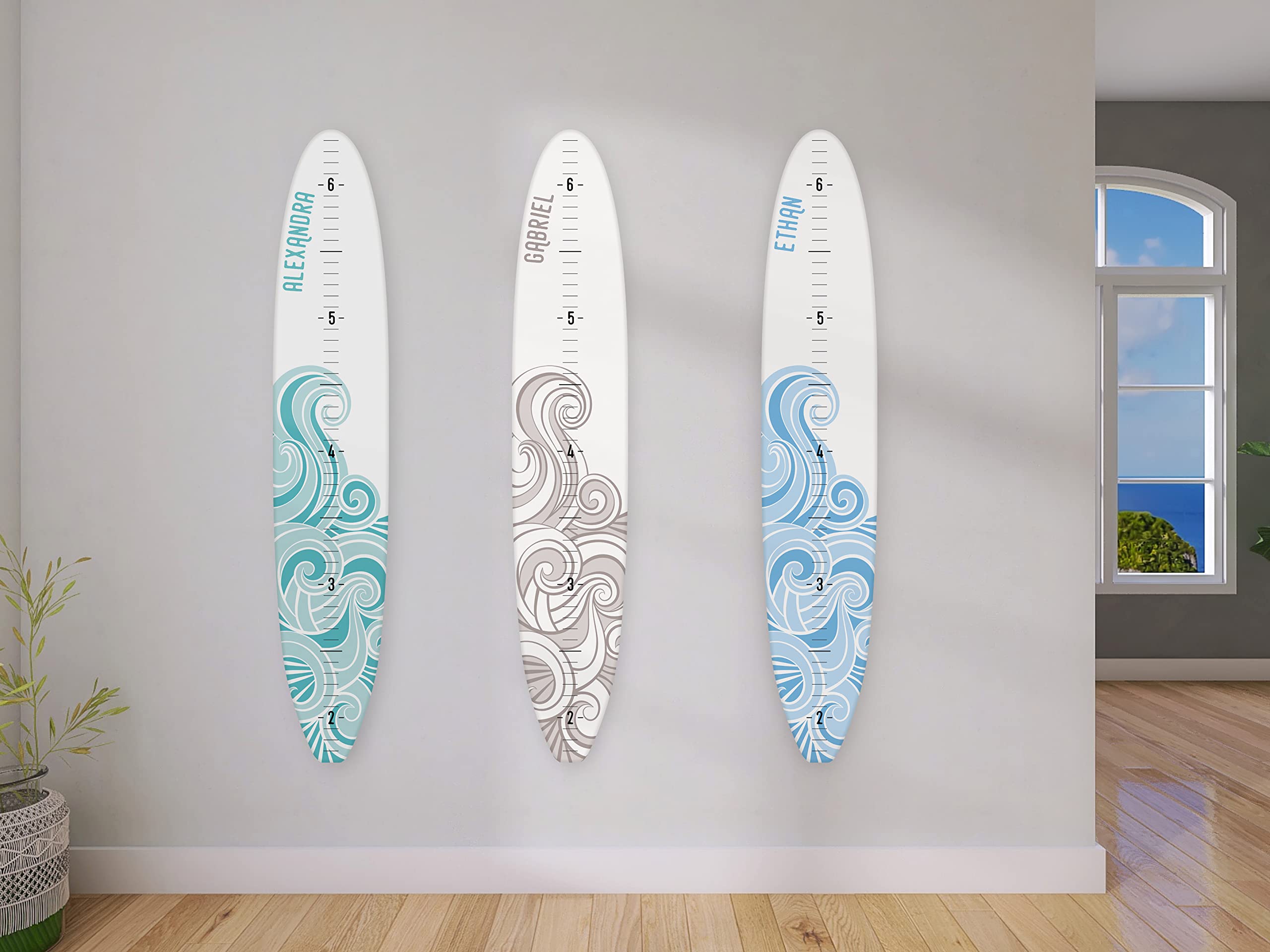 Wooden Surfboard Baby Growth Chart - 57