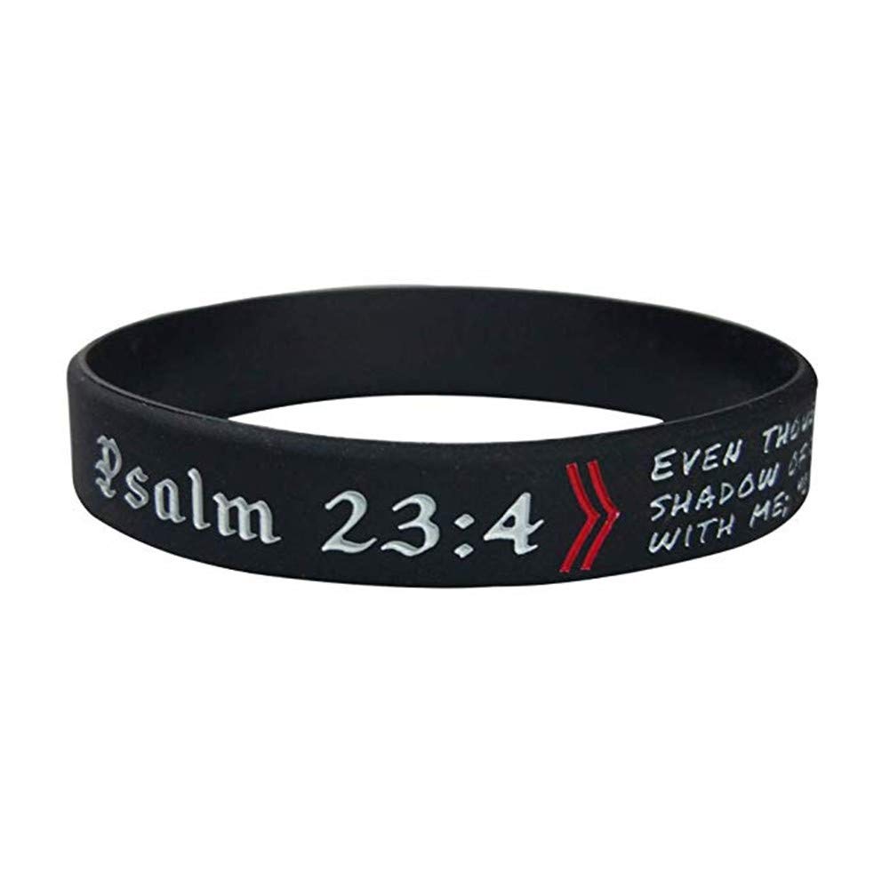 NineJewelry NJ Men's Bible Verse Silicone Bracelet - Philippians Jeremiah Scripture Wristband for Baptism Gifts & Outdoor Sports