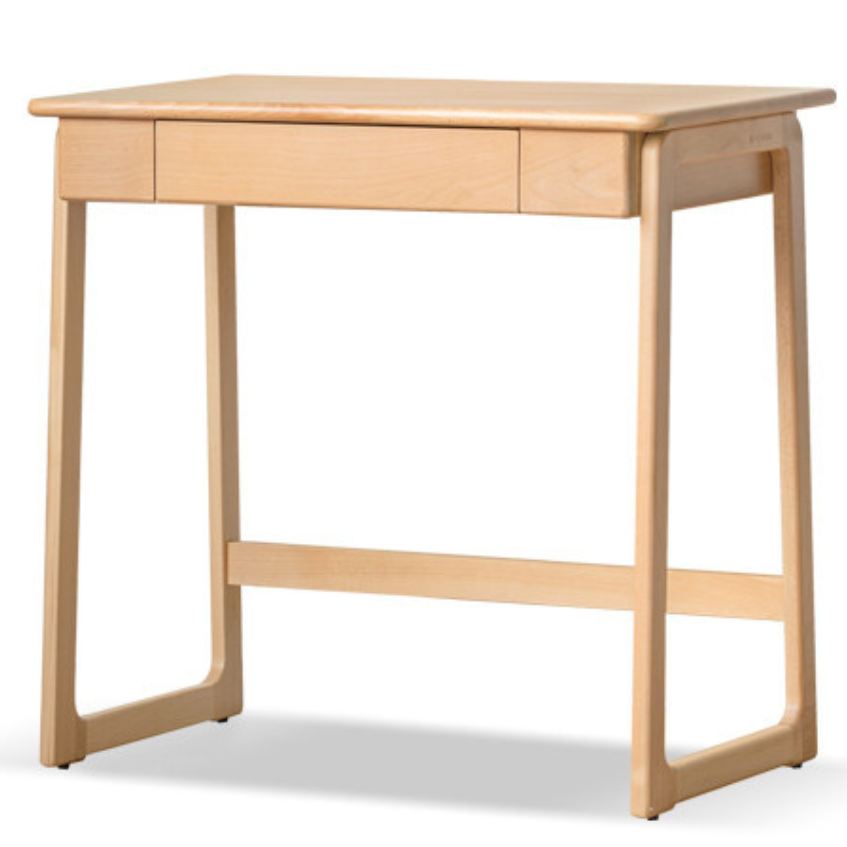 Solid Beech Wood Small Desk - Compact & Sturdy Home Office Desk for Study, Work, or Dorm Room - Perfect Workspace Solution for Small Spaces