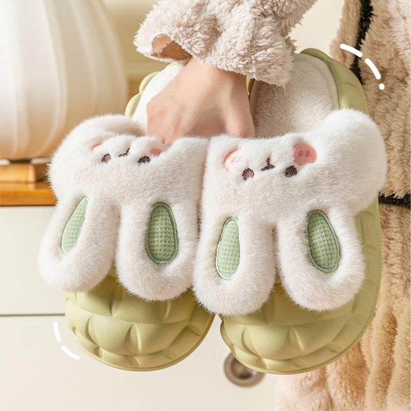 Soft Fluffy Plush Bunny Slippers for Women - Cozy Indoor House Shoes with Non-Slip Sole | Perfect Gift for Christmas, Birthday & Relaxing at Home