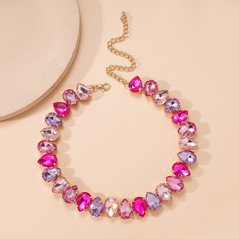 Elegant Women's Crystal Choker Necklace - Sparkling Rhinestone Collar Jewelry for Party, Wedding & Evening Wear