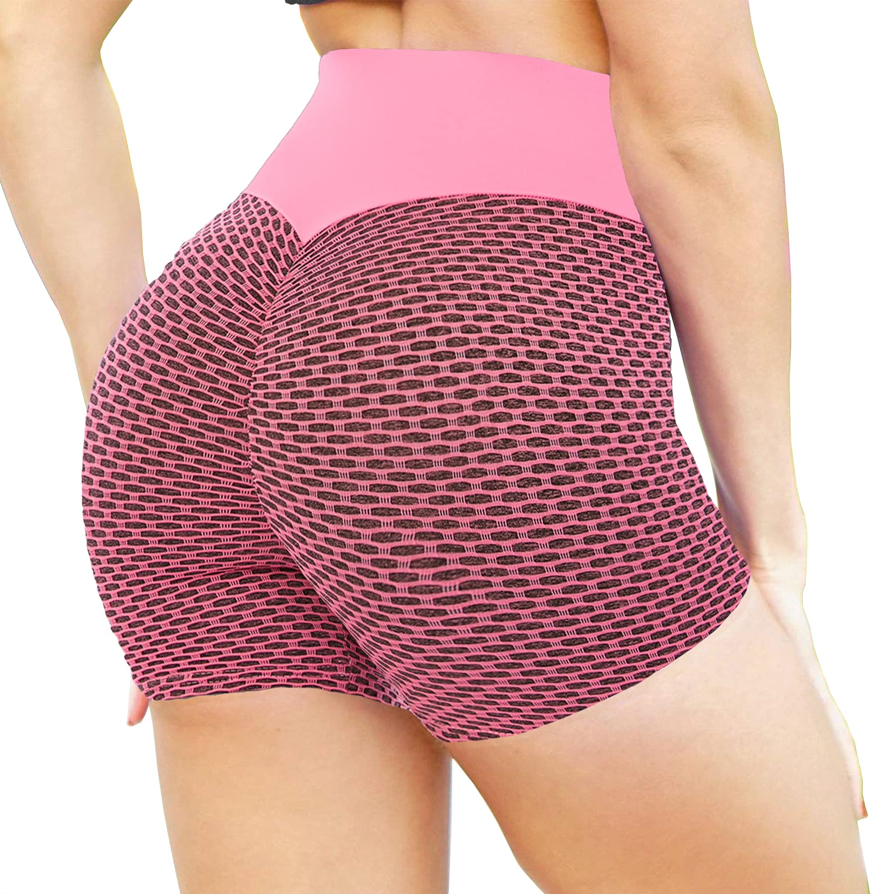 GYMSPT Women's High Waisted Scrunch Butt Lifting Biker Shorts - Tummy Control Workout & Yoga Shorts for Gym, Running, and Fitness Training