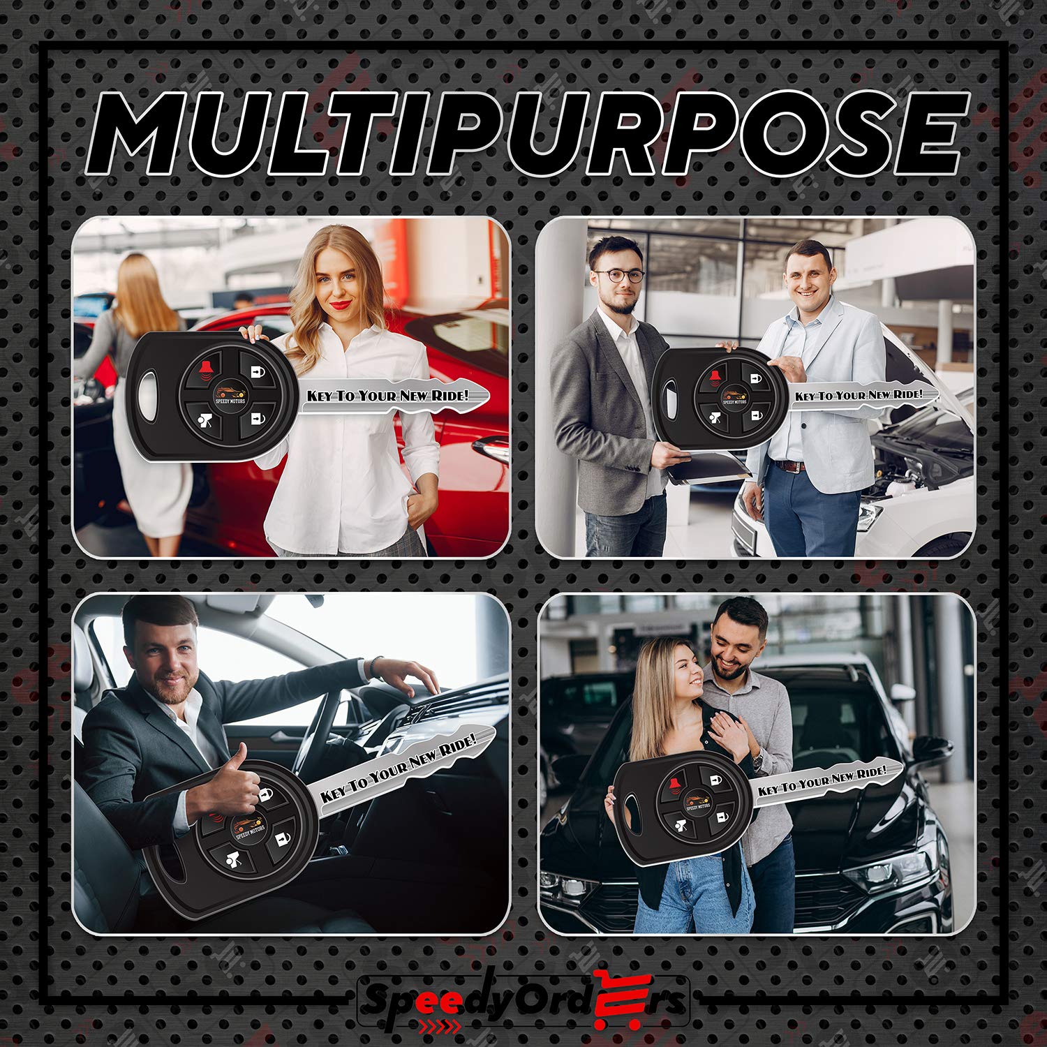 **Oversized Car Key Prop - 45x16 Inch Giant Car Key for Dealership Photo Booths, Custom Marketing & Promotional Events - Perfect for Auto Shows, Grand Openings & Social Media Campaigns**