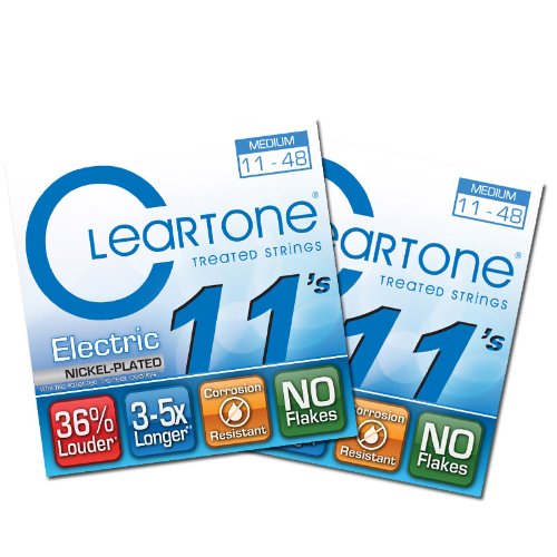 Cleartone Electric Guitar Strings - Medium Gauge (11-48) - 2 Pack (9411) | Perfect for Rock, Blues & Studio Recording