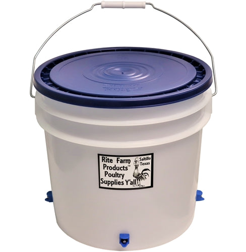 3.5 Gallon Poultry Waterer with 4 Nipple Drinkers - Automatic Chicken Water Feeder for Coops, Backyard Flocks & Free Range Birds - Durable Plastic Design for Easy Cleaning & Refilling