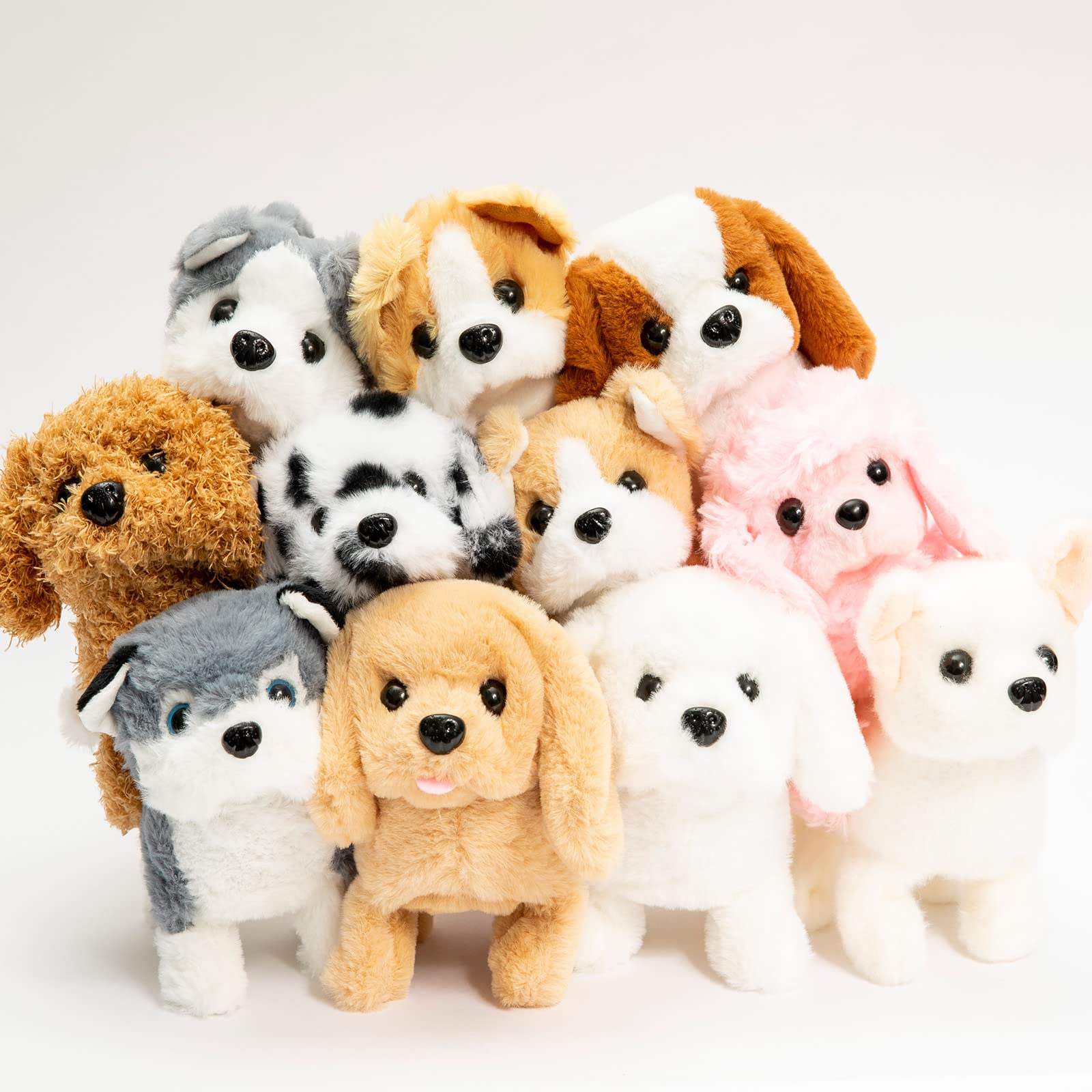 Realistic Walking & Barking Toy Dog - Electronic Puppy Pet with Battery for Kids, Girls & Boys - Interactive Lifelike Dog Toy for Playtime, Gifts & Role Play (Pastoral Style)